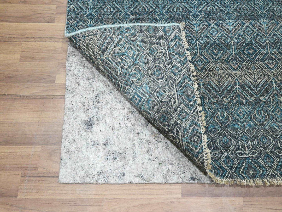 2'6" x 7'8" New Hand Knotted Blue Wool Runner Oriental Rug - MOA10276395