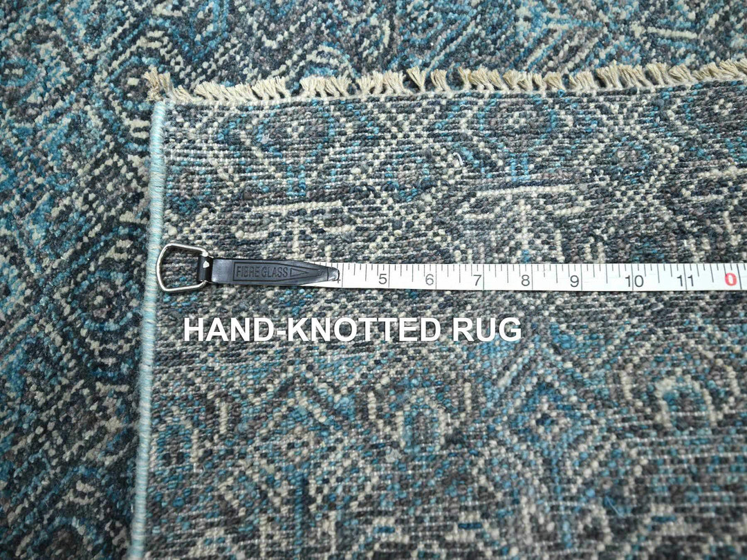 2'6" x 7'8" New Hand Knotted Blue Wool Runner Oriental Rug - MOA10276395