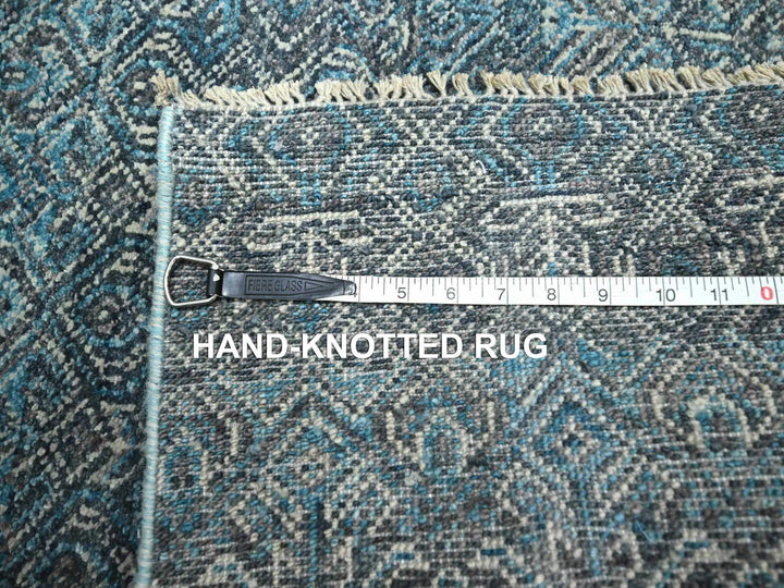 2'6" x 7'8" New Hand Knotted Blue Wool Runner Oriental Rug - MOA10276395