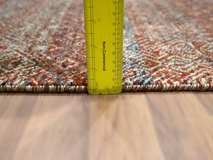 2'7" x 10'2" New Hand Knotted Red Wool Runner Oriental Rug - MOA10276396