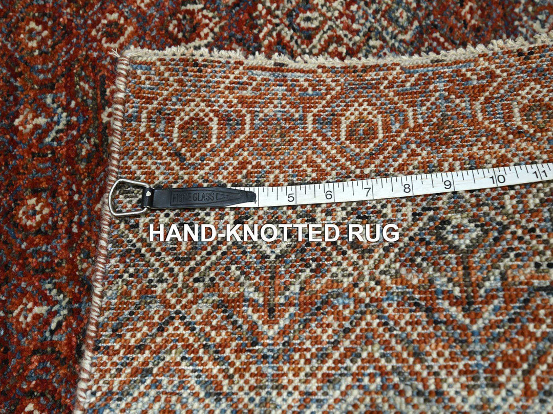 2'7" x 10'2" New Hand Knotted Red Wool Runner Oriental Rug - MOA10276398
