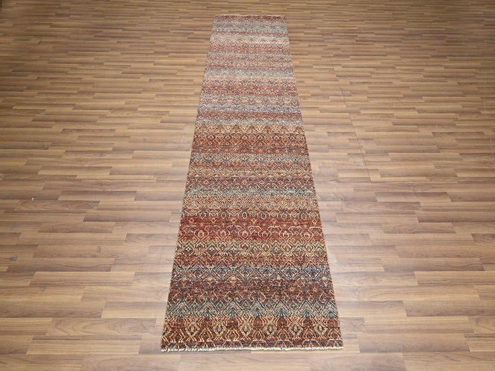 2'7" x 9'11" New Hand Knotted Red Wool Runner Oriental Rug - MOA10276399