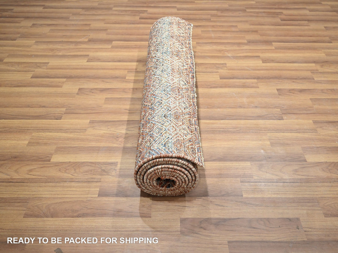 2'7" x 9'11" New Hand Knotted Red Wool Runner Oriental Rug - MOA10276399
