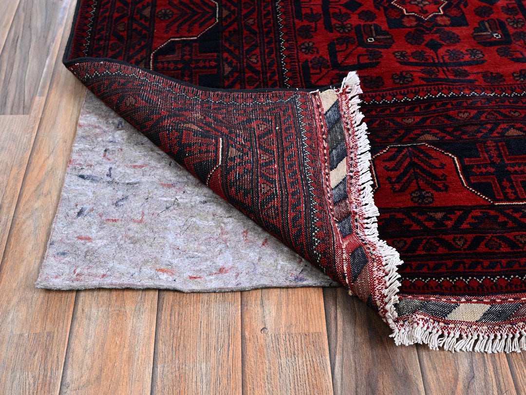 9'9" x 13'3" New Hand Knotted Red Wool Rectangle Oriental Rug - MOA102763