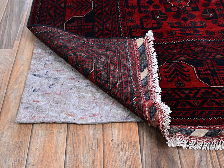 9'9" x 13'3" New Hand Knotted Red Wool Rectangle Oriental Rug - MOA102763