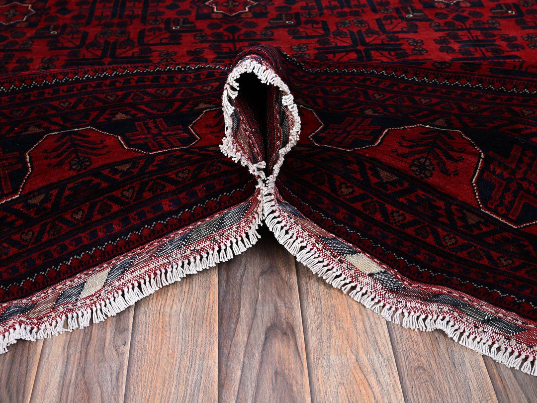 9'9" x 13'3" New Hand Knotted Red Wool Rectangle Oriental Rug - MOA102763