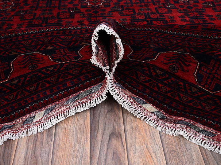 9'9" x 13'3" New Hand Knotted Red Wool Rectangle Oriental Rug - MOA102763