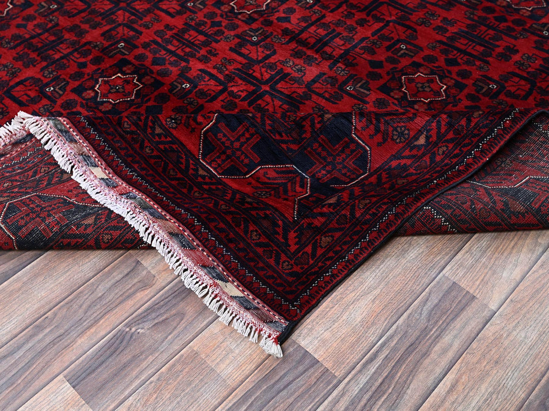 9'9" x 13'3" New Hand Knotted Red Wool Rectangle Oriental Rug - MOA102763