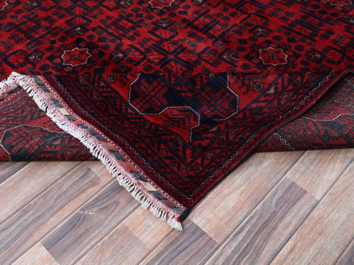 9'9" x 13'3" New Hand Knotted Red Wool Rectangle Oriental Rug - MOA102763
