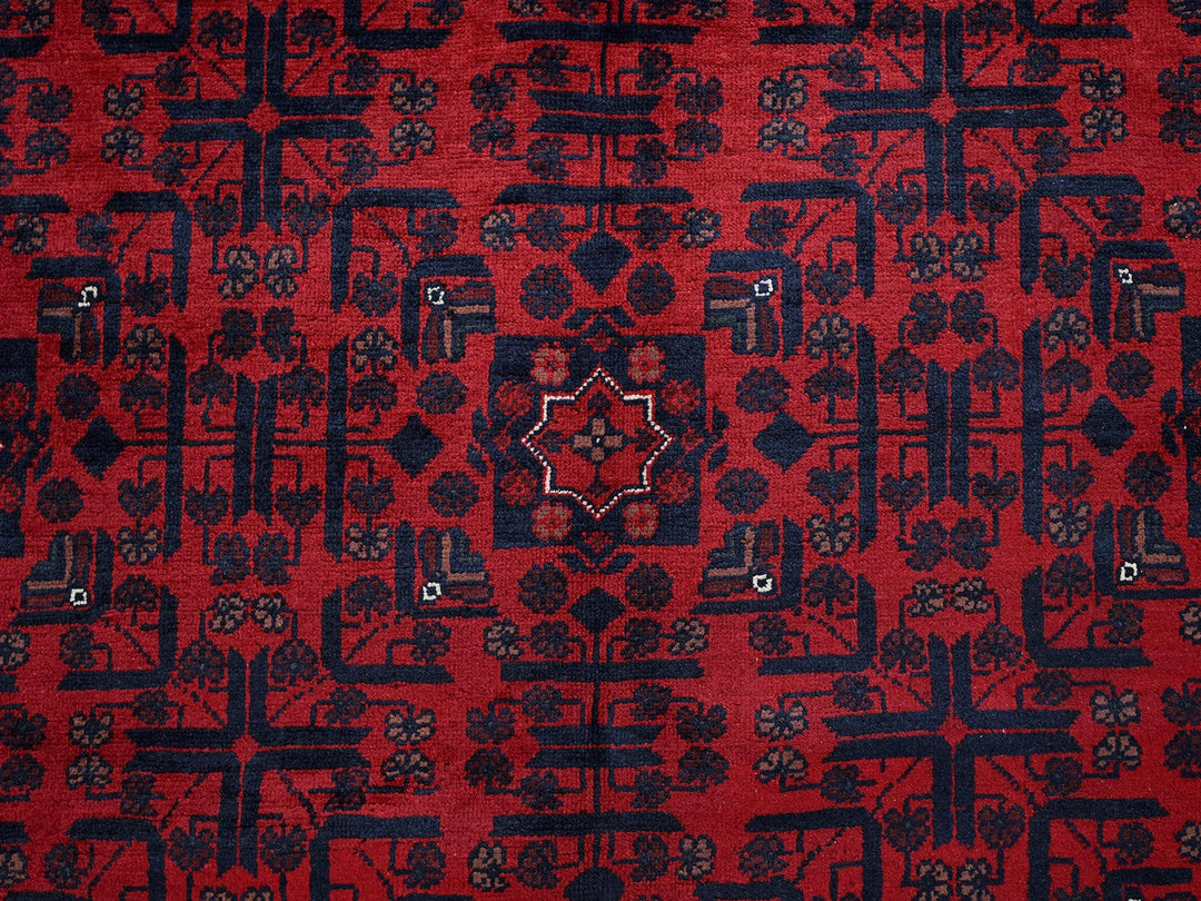 9'9" x 13'3" New Hand Knotted Red Wool Rectangle Oriental Rug - MOA102763