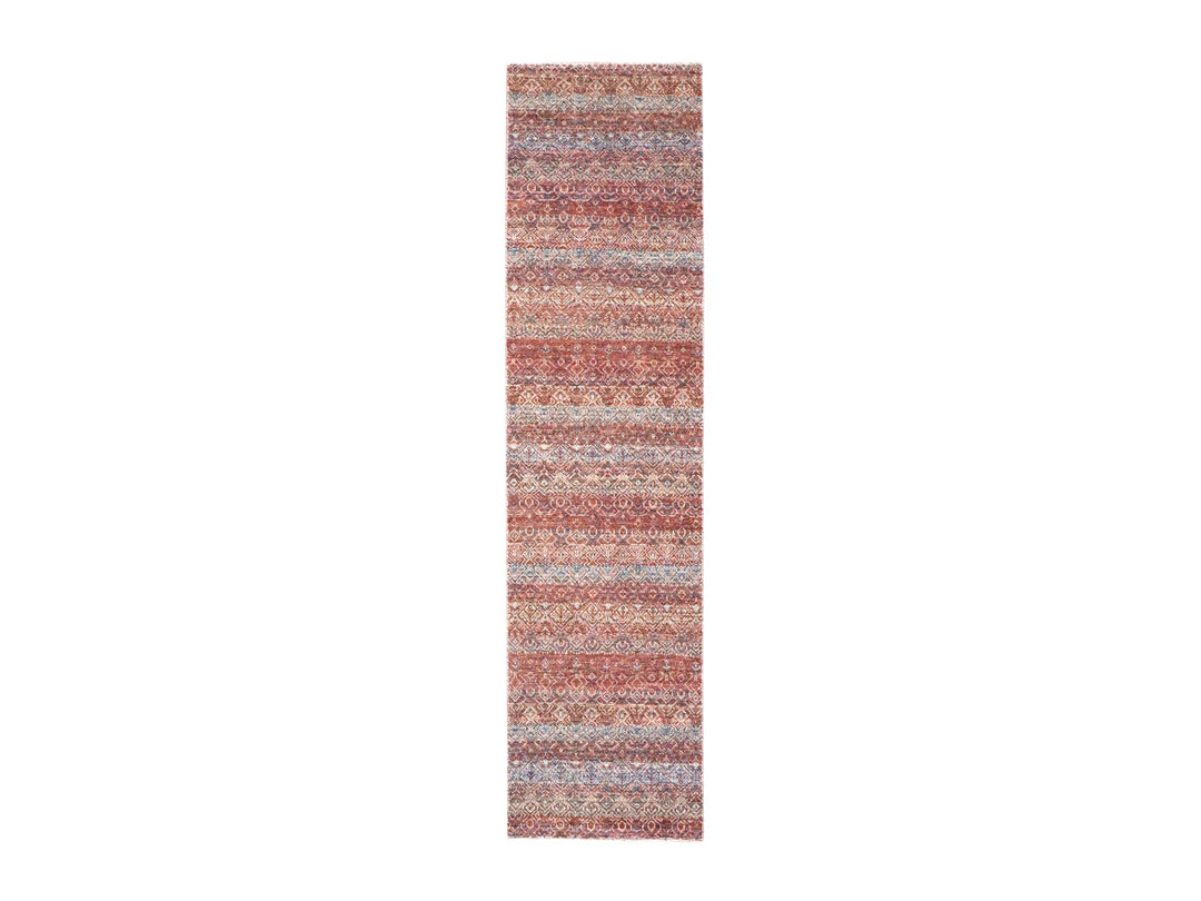 2'6" x 10'2" New Hand Knotted Red Wool Runner Oriental Rug - MOA10276401