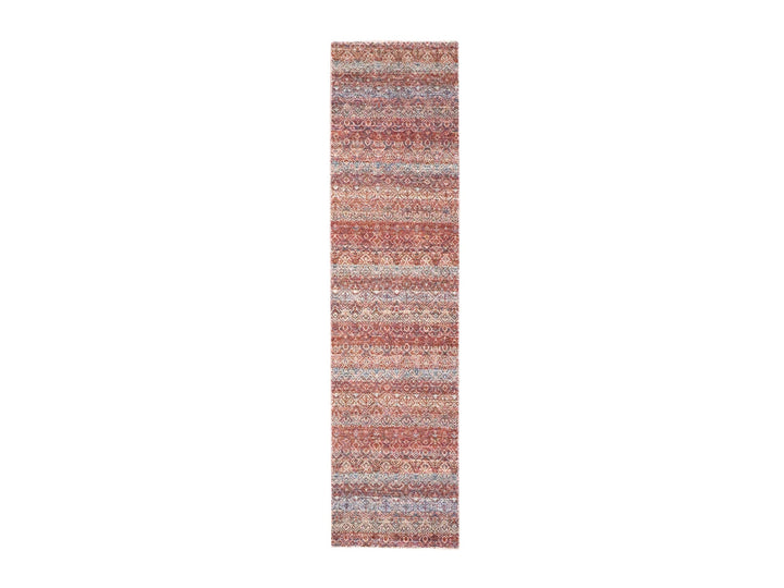 2'6" x 10'2" New Hand Knotted Red Wool Runner Oriental Rug - MOA10276401
