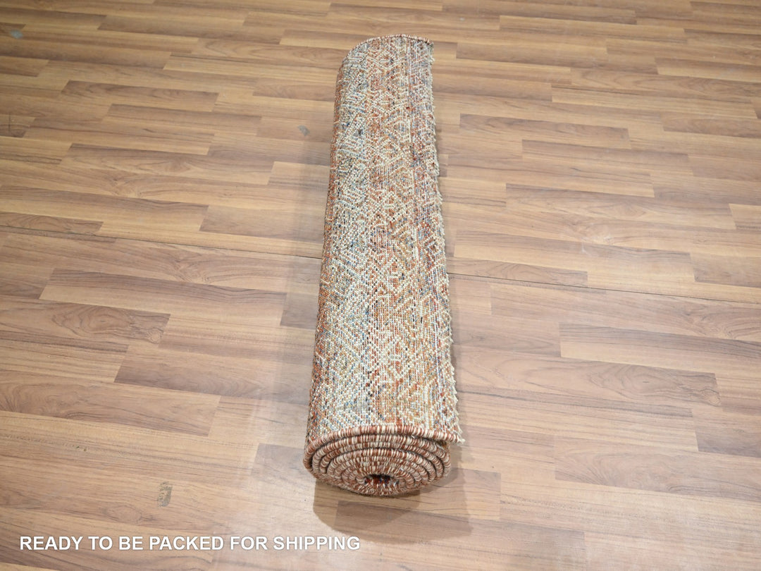 2'6" x 10'2" New Hand Knotted Red Wool Runner Oriental Rug - MOA10276401