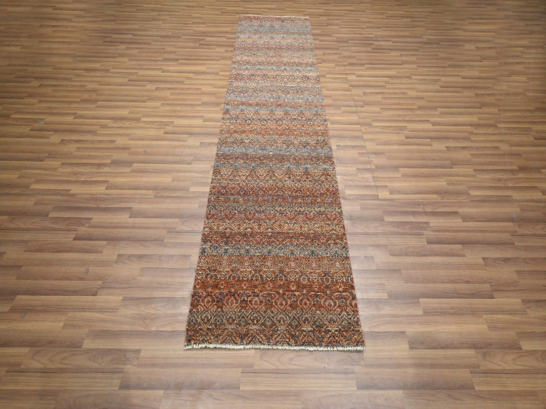 2'7" x 10'0" New Hand Knotted Red Wool Runner Oriental Rug - MOA10276402