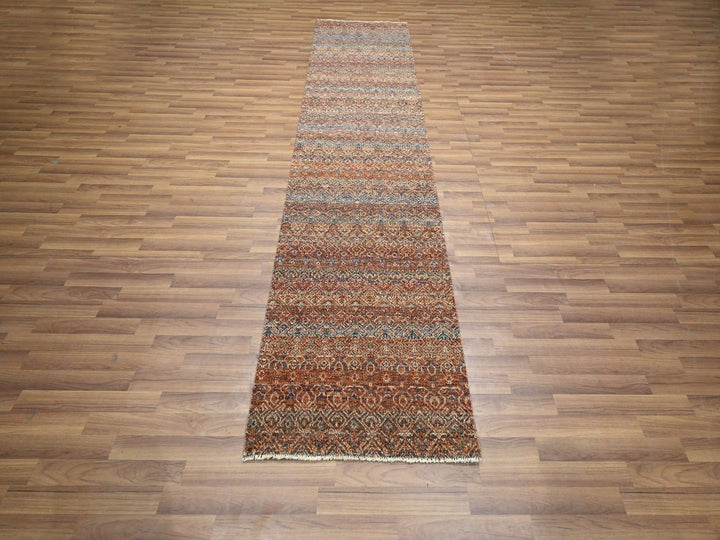 2'7" x 10'0" New Hand Knotted Red Wool Runner Oriental Rug - MOA10276402