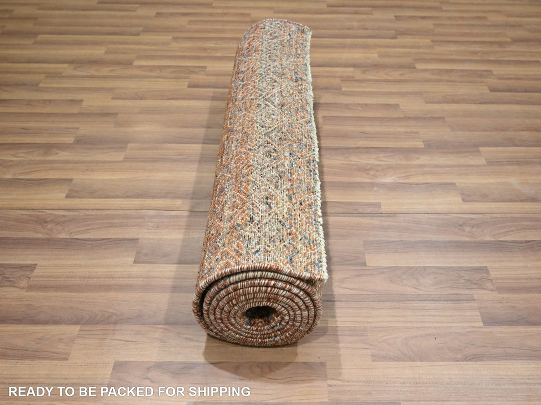 2'7" x 10'0" New Hand Knotted Red Wool Runner Oriental Rug - MOA10276402