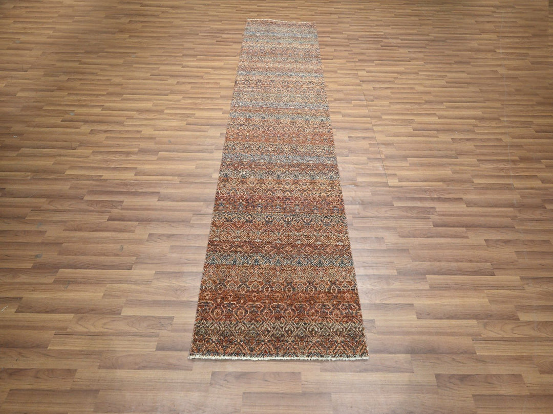 2'7" x 10'0" New Hand Knotted Red Wool Runner Oriental Rug - MOA10276403