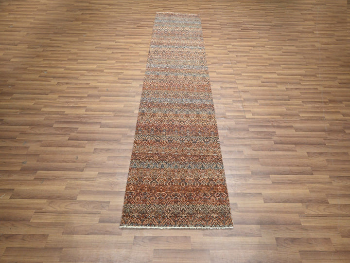 2'7" x 10'0" New Hand Knotted Red Wool Runner Oriental Rug - MOA10276403