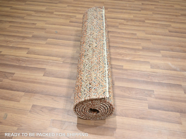 2'7" x 10'0" New Hand Knotted Red Wool Runner Oriental Rug - MOA10276403