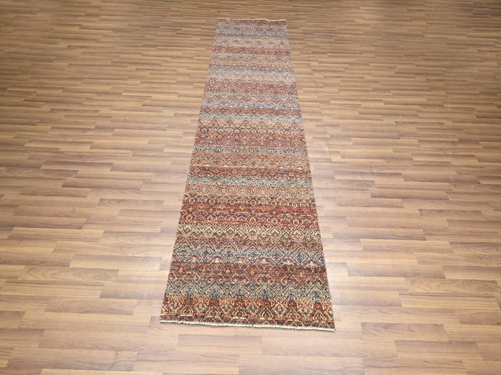 2'7" x 9'11" New Hand Knotted Red Wool Runner Oriental Rug - MOA10276407