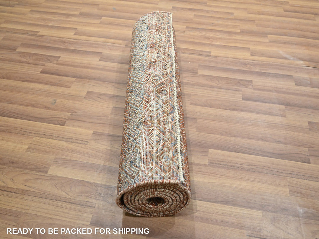 2'7" x 9'11" New Hand Knotted Red Wool Runner Oriental Rug - MOA10276407