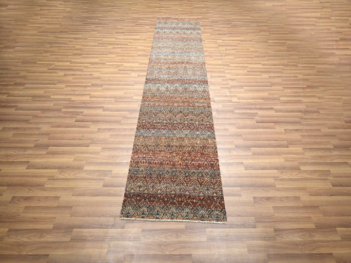 2'7" x 10'0" New Hand Knotted Red Wool Runner Oriental Rug - MOA10276408