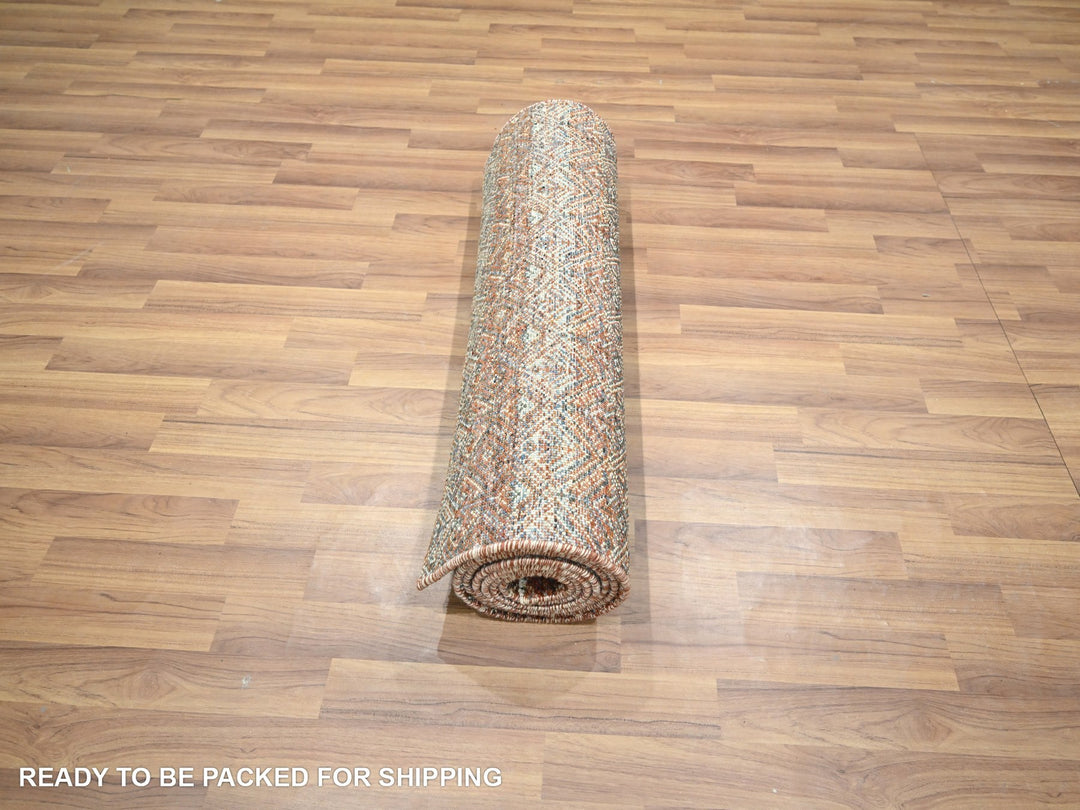 2'7" x 10'0" New Hand Knotted Red Wool Runner Oriental Rug - MOA10276408