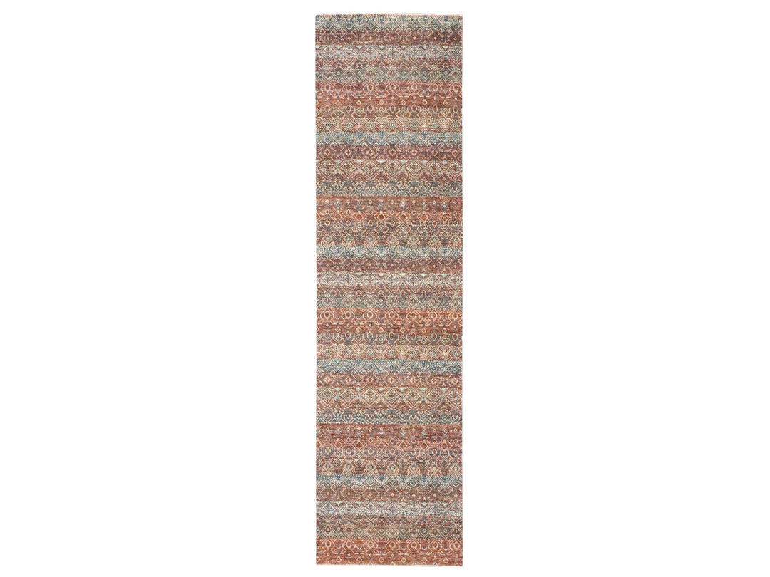 2'7" x 9'11" New Hand Knotted Red Wool Runner Oriental Rug - MOA10276409
