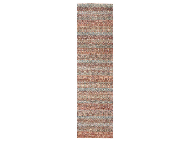 2'7" x 9'11" New Hand Knotted Red Wool Runner Oriental Rug - MOA10276409
