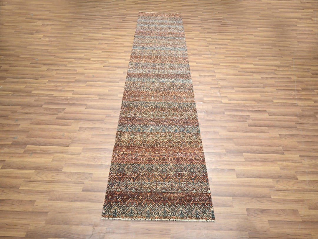 2'7" x 9'11" New Hand Knotted Red Wool Runner Oriental Rug - MOA10276409
