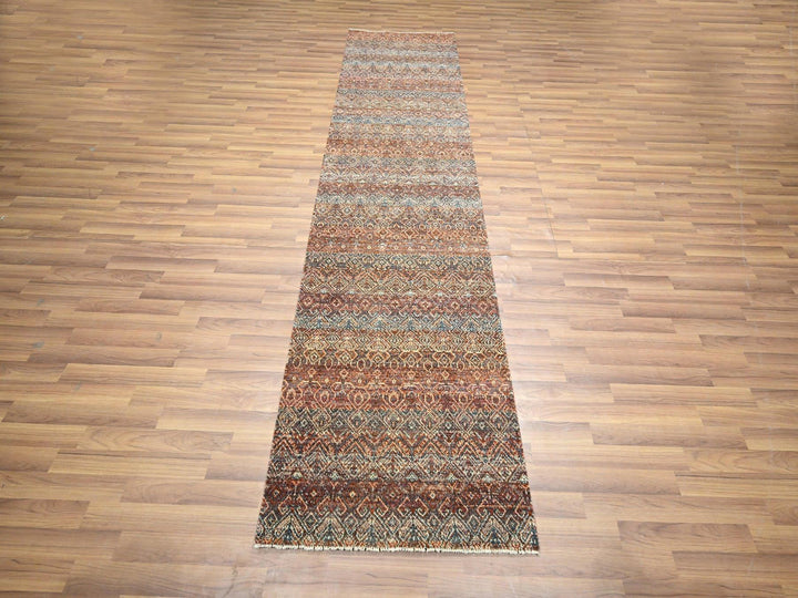 2'7" x 9'11" New Hand Knotted Red Wool Runner Oriental Rug - MOA10276409