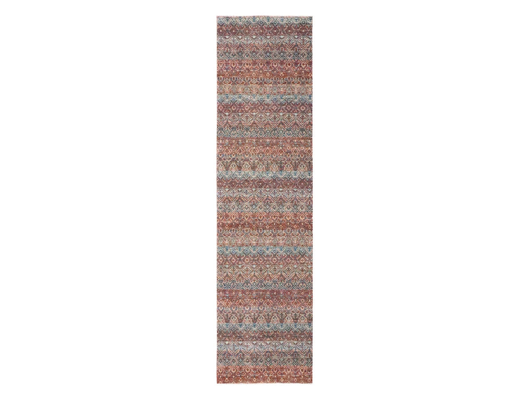 2'7" x 10'0" New Hand Knotted Red Wool Runner Oriental Rug - MOA10276410