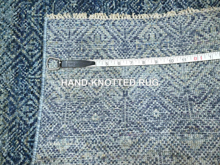 2'7" x 10'2" New Hand Knotted Blue Wool Runner Oriental Rug - MOA10276413