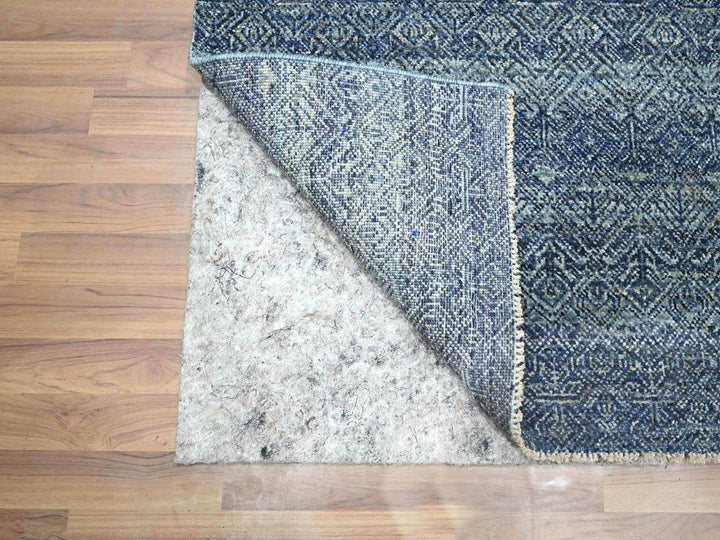 2'7" x 10'2" New Hand Knotted Blue Wool Runner Oriental Rug - MOA10276414