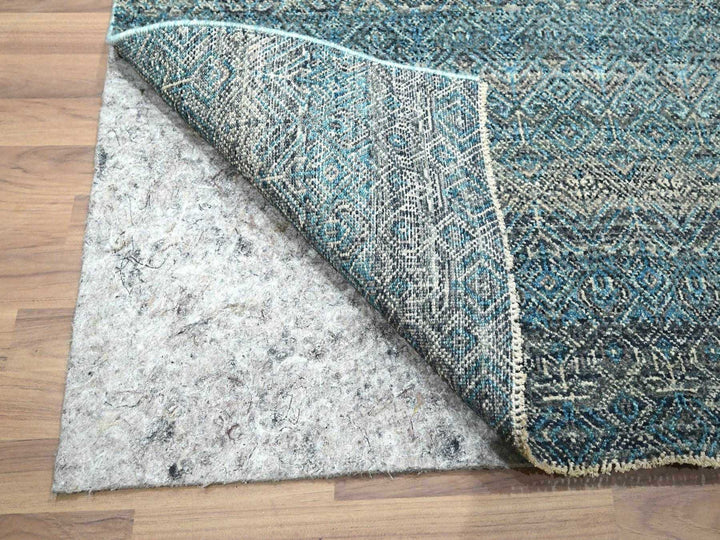 3'0" x 9'9" New Hand Knotted Blue Wool Runner Oriental Rug - MOA10276419
