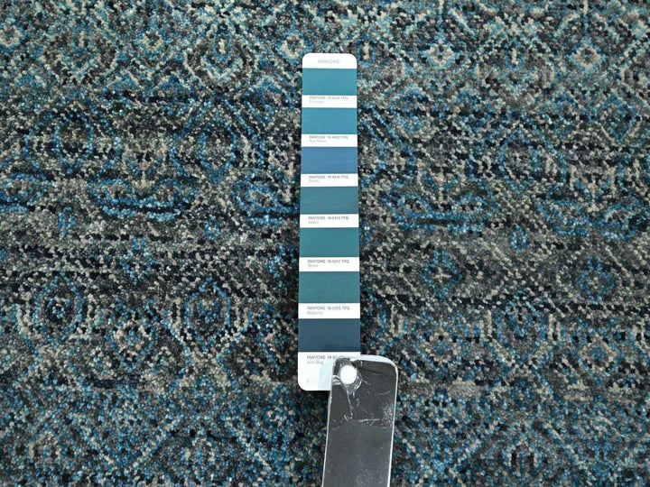 3'0" x 9'9" New Hand Knotted Blue Wool Runner Oriental Rug - MOA10276419