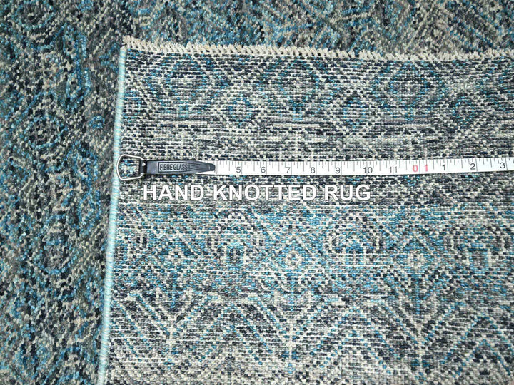 3'0" x 9'9" New Hand Knotted Blue Wool Runner Oriental Rug - MOA10276419
