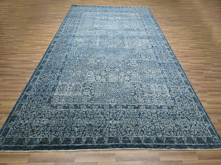 9'2" x 12'5" New Hand Knotted Blue Wool Rectangle Oriental Rug - MOA10276422