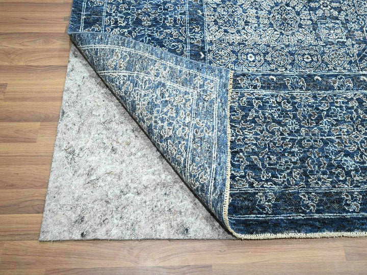9'2" x 12'5" New Hand Knotted Blue Wool Rectangle Oriental Rug - MOA10276422