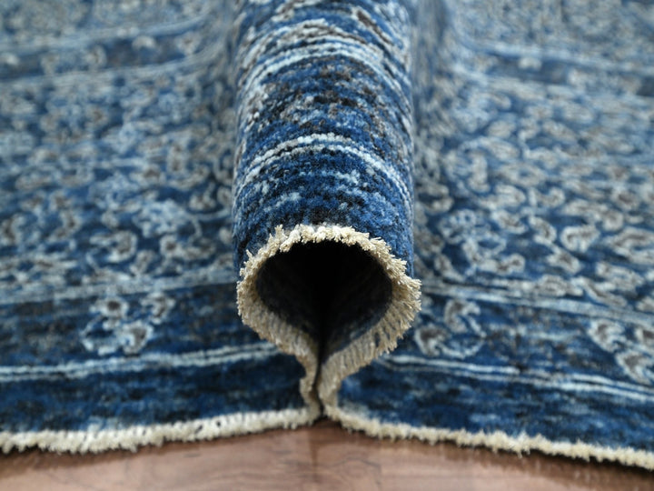 9'2" x 12'5" New Hand Knotted Blue Wool Rectangle Oriental Rug - MOA10276422