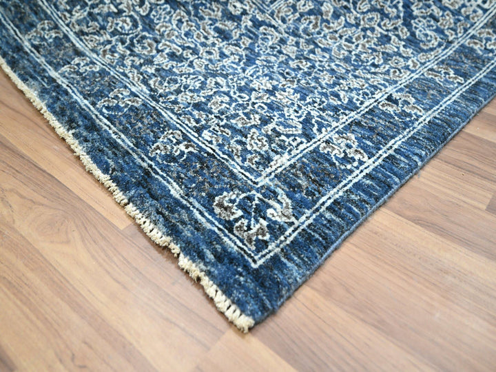 9'2" x 12'5" New Hand Knotted Blue Wool Rectangle Oriental Rug - MOA10276422