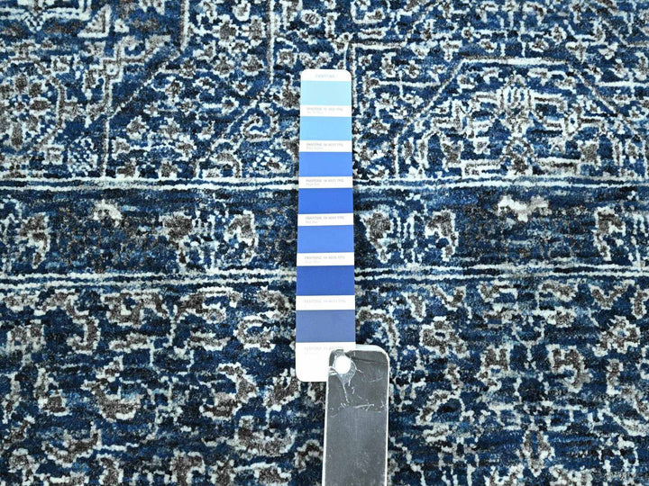 9'2" x 12'5" New Hand Knotted Blue Wool Rectangle Oriental Rug - MOA10276422