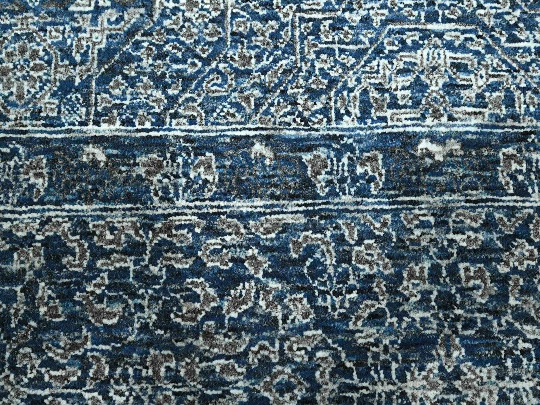 9'2" x 12'5" New Hand Knotted Blue Wool Rectangle Oriental Rug - MOA10276422