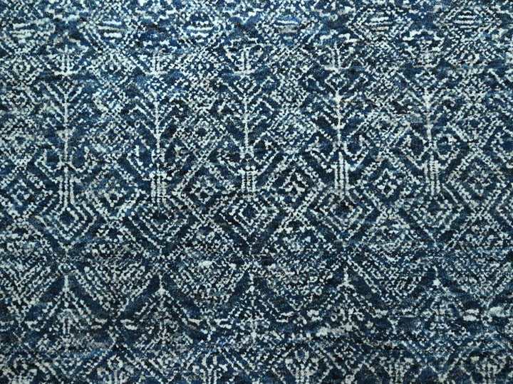 7'11" x 10'1" New Hand Knotted Blue Wool Rectangle Oriental Rug - MOA10276425