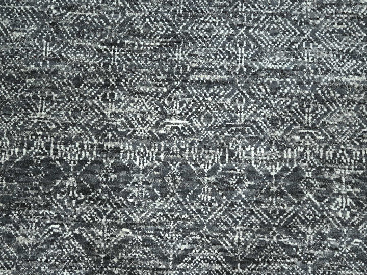 9'2" x 12'1" New Hand Knotted Grey Wool Rectangle Oriental Rug - MOA10276426