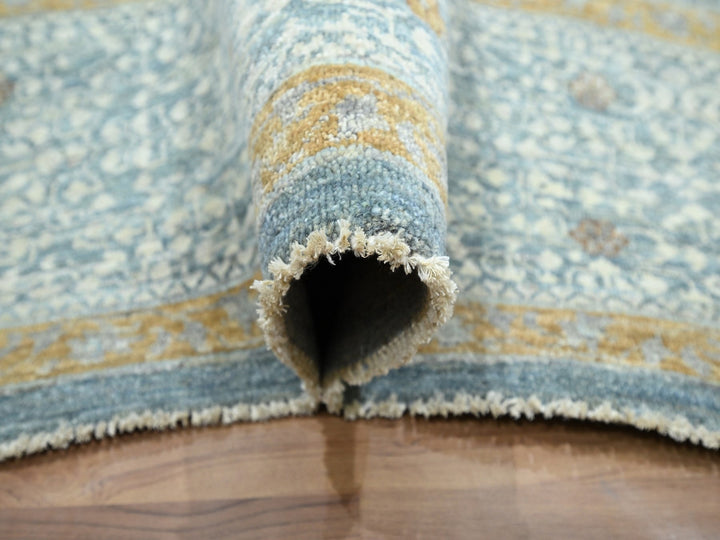 9'1" x 12'2" New Hand Knotted Blue Wool Rectangle Oriental Rug - MOA10276428