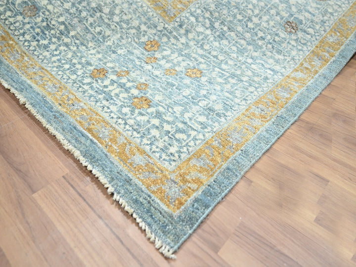 9'1" x 12'2" New Hand Knotted Blue Wool Rectangle Oriental Rug - MOA10276428