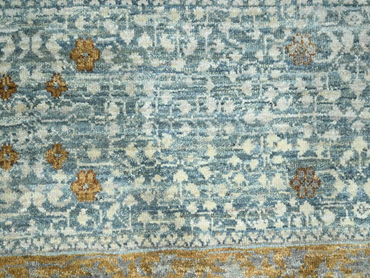 9'1" x 12'2" New Hand Knotted Blue Wool Rectangle Oriental Rug - MOA10276428