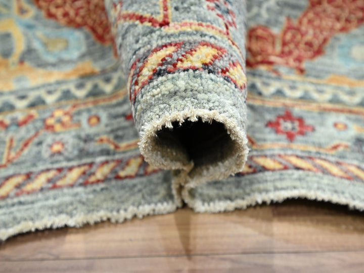7'11" x 10'0" New Hand Knotted Grey Wool Rectangle Oriental Rug - MOA10276433