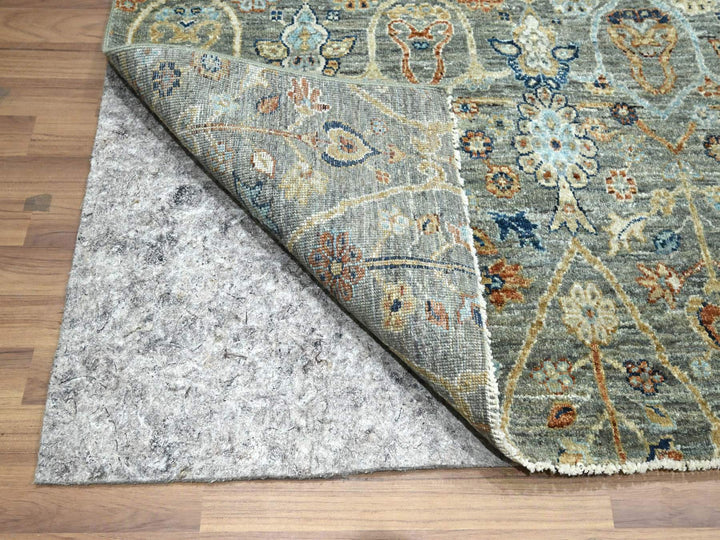 8'0" x 9'10" New Hand Knotted Grey Wool Rectangle Oriental Rug - MOA10276434